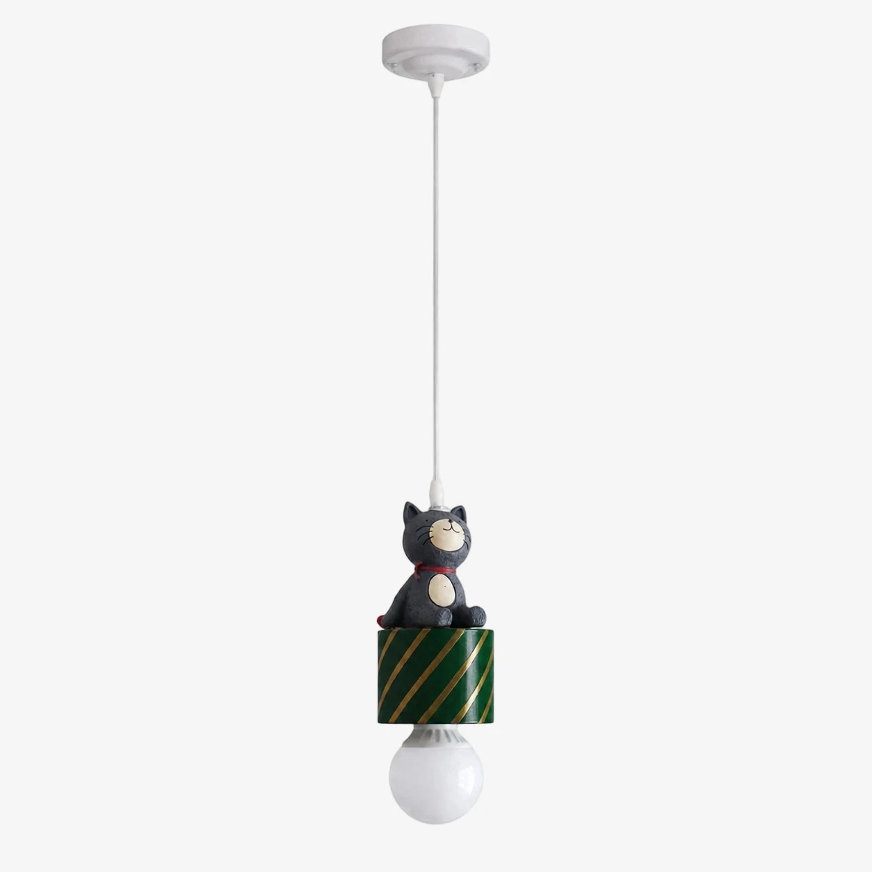 Lampe suspendue simple vert chat