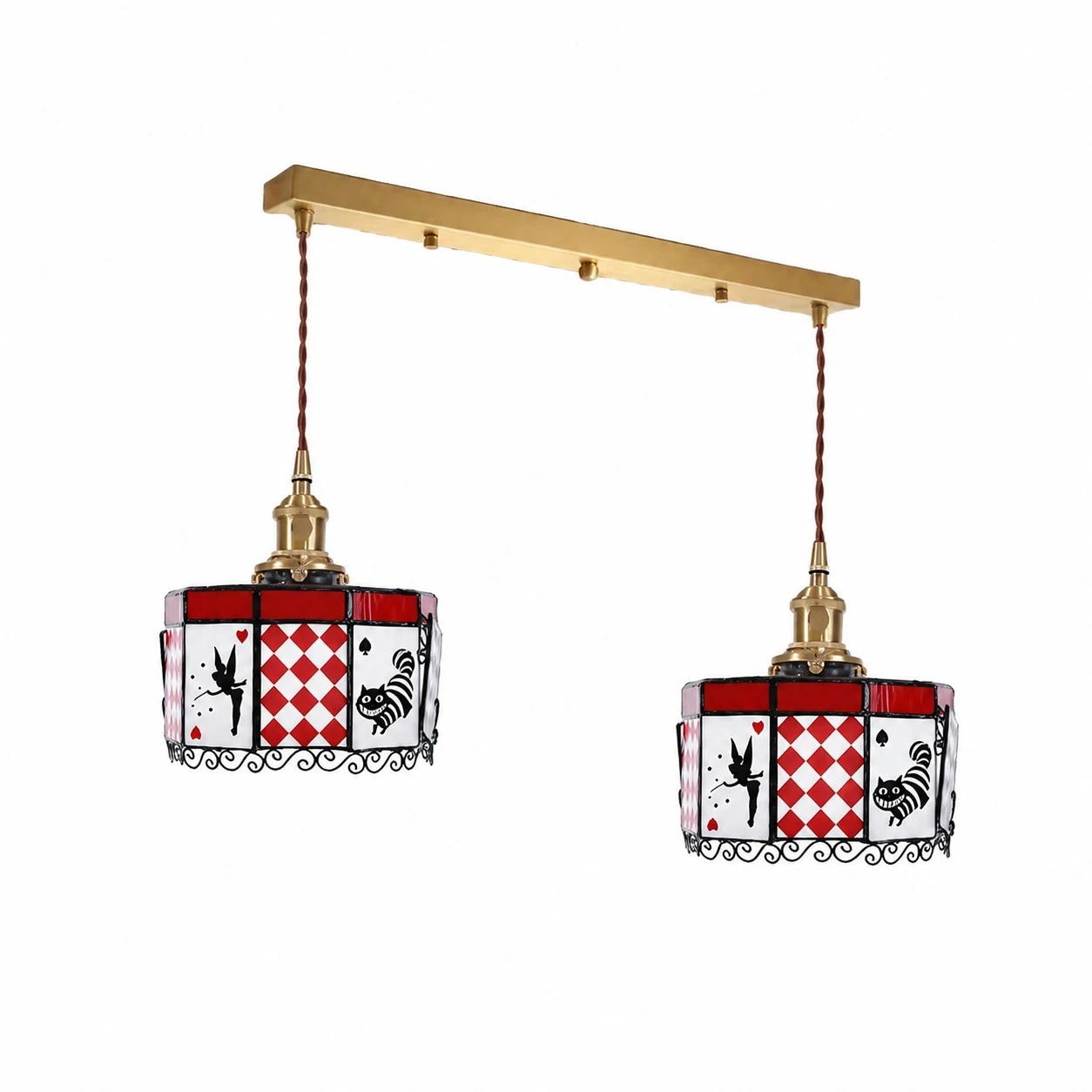 Luminária pendente linear com 2 lâmpadas