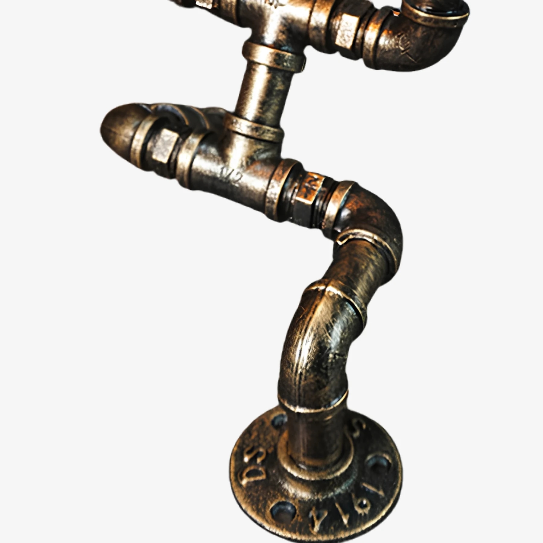 Aged metal pipe joint detail