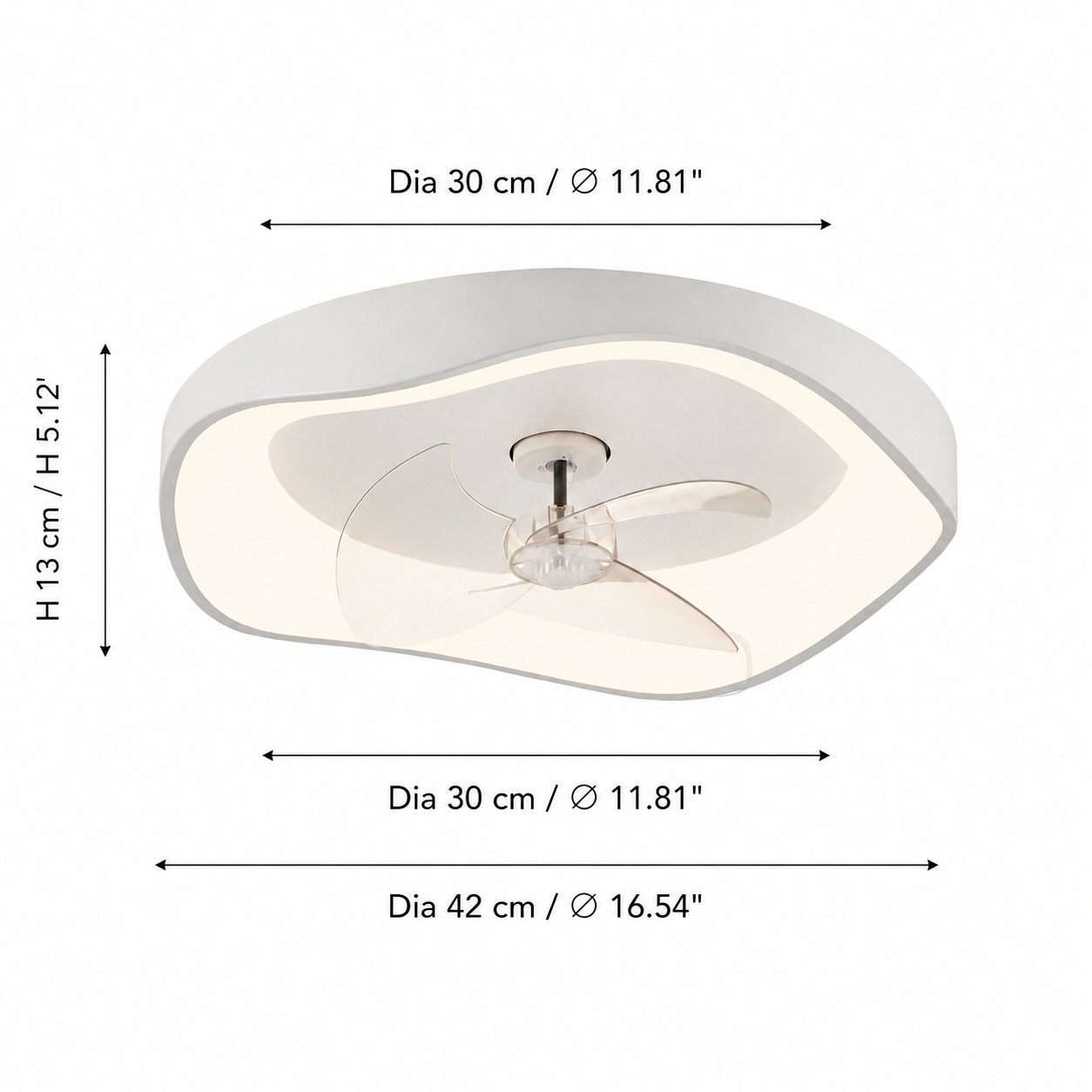 42 cm ceiling fan light size diagram