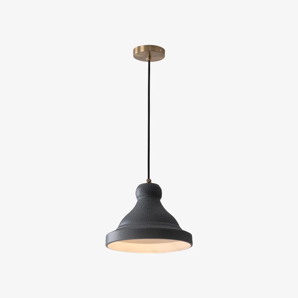 Lámpara colgante de cúpula de metal gris ∅ 12″ × H 6,7″ / Diámetro 30 cm × Altura 17 cm