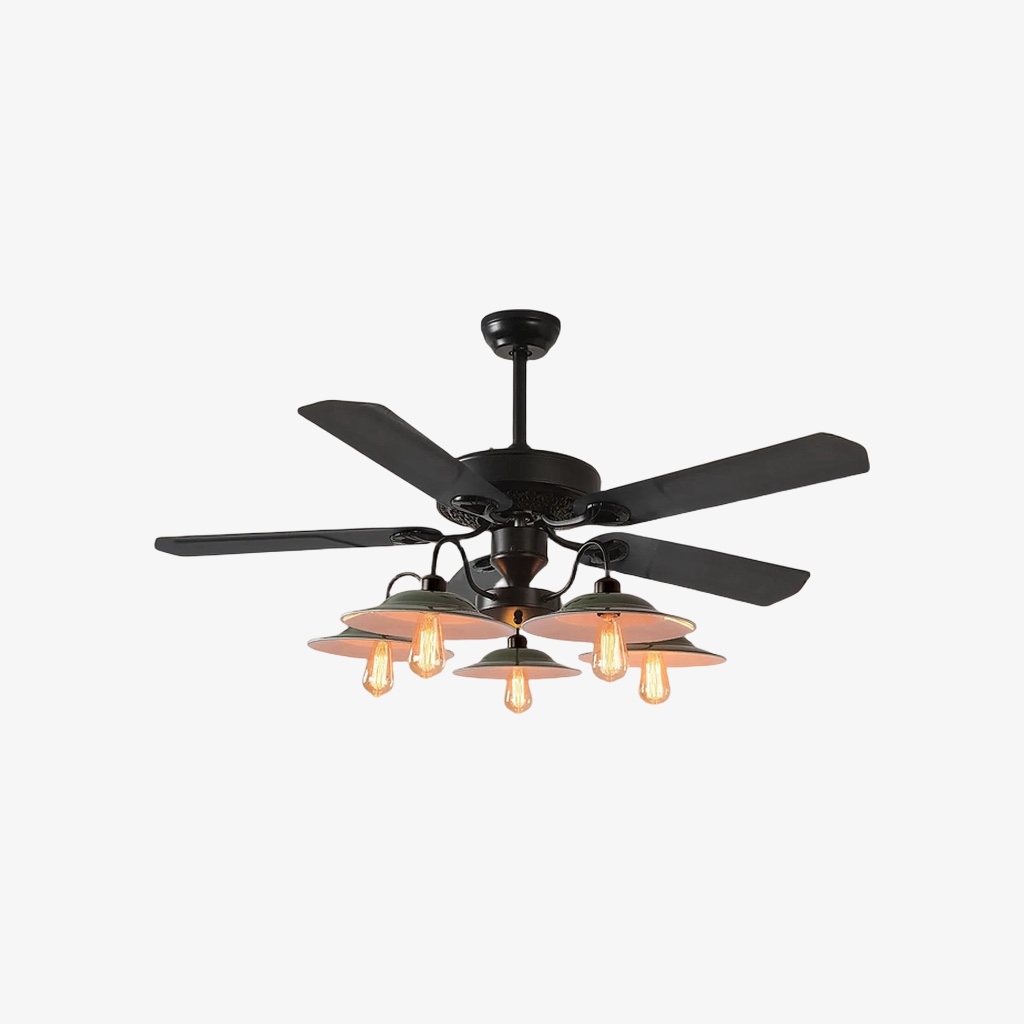 Iron blade 5-head industrial ceiling fan light