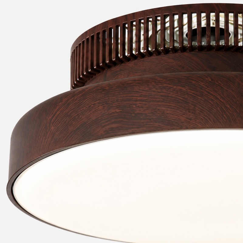 Close detail of wood texture and LED diffuser