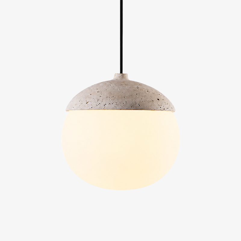 Travertin pendellampa i C-stil, 23 cm