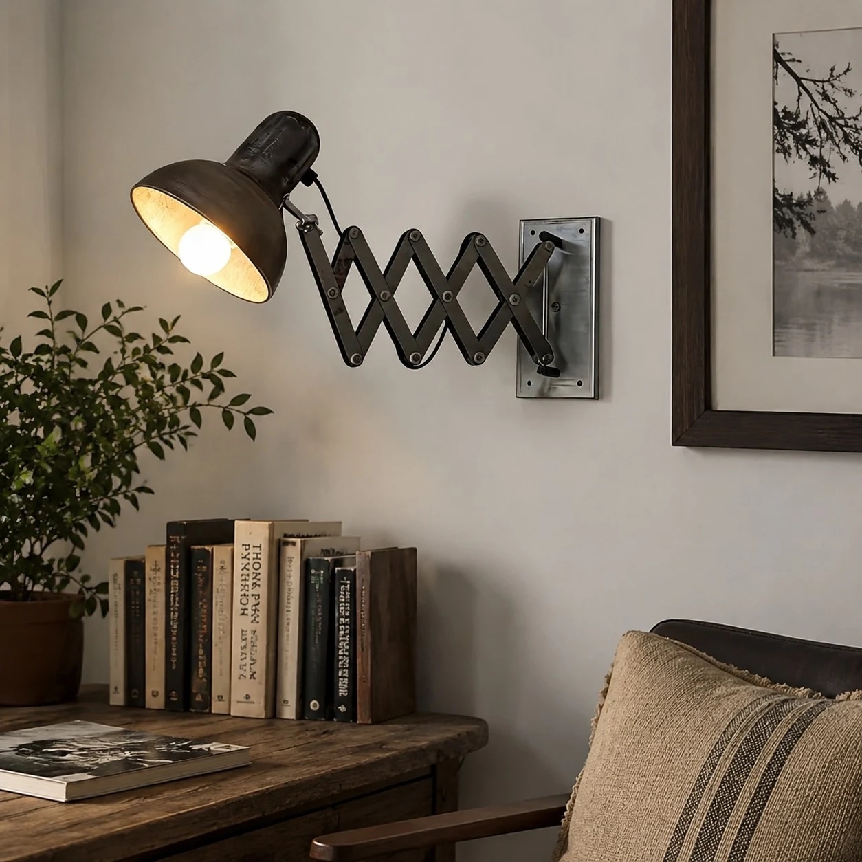 Industriële verstelbare wandlamp