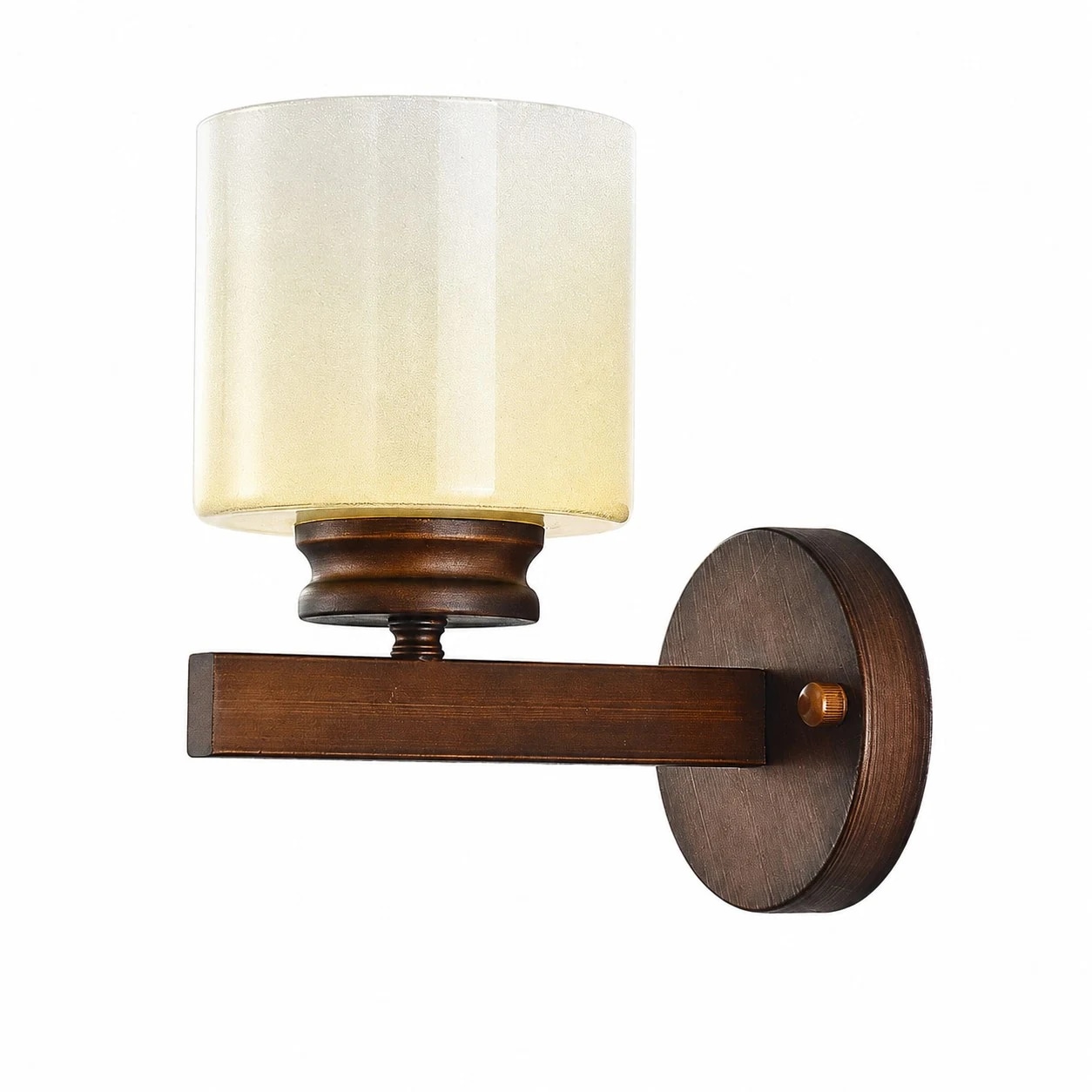 Verouderde bronzen albasten glazen wandlamp