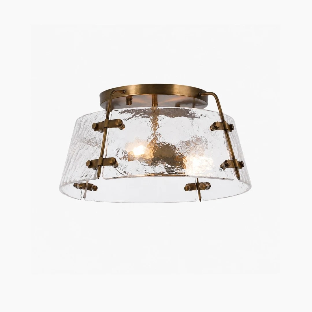 Lámpara de techo de latón y cristal transparente de 38 cm (SKU)
