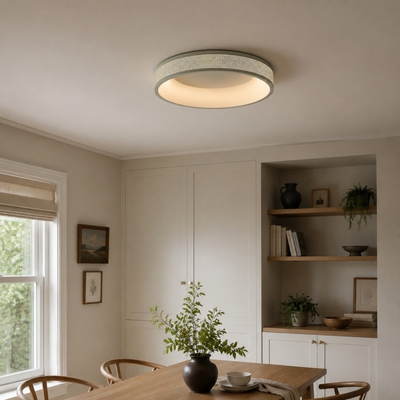 Lampa sufitowa Woven Halo Flush Mount w pokoju