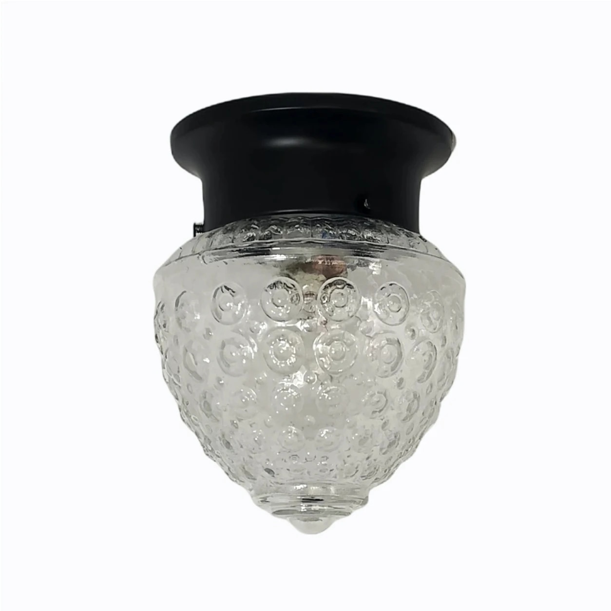 Lámpara de techo minimalista de cristal estilo D con acabado en negro.