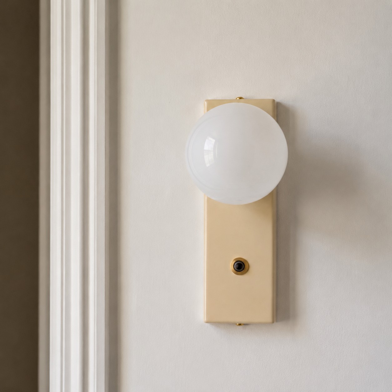 Applique murale rétro en verre crème avec globe pour chambres
