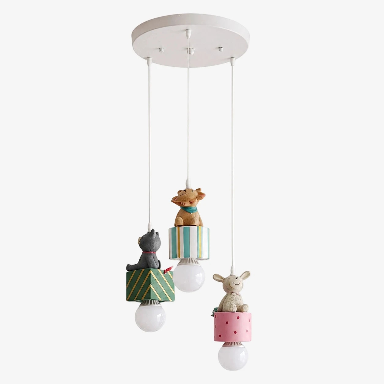 Lampe suspendue coffret cadeau animal en trois parties - Vue produit