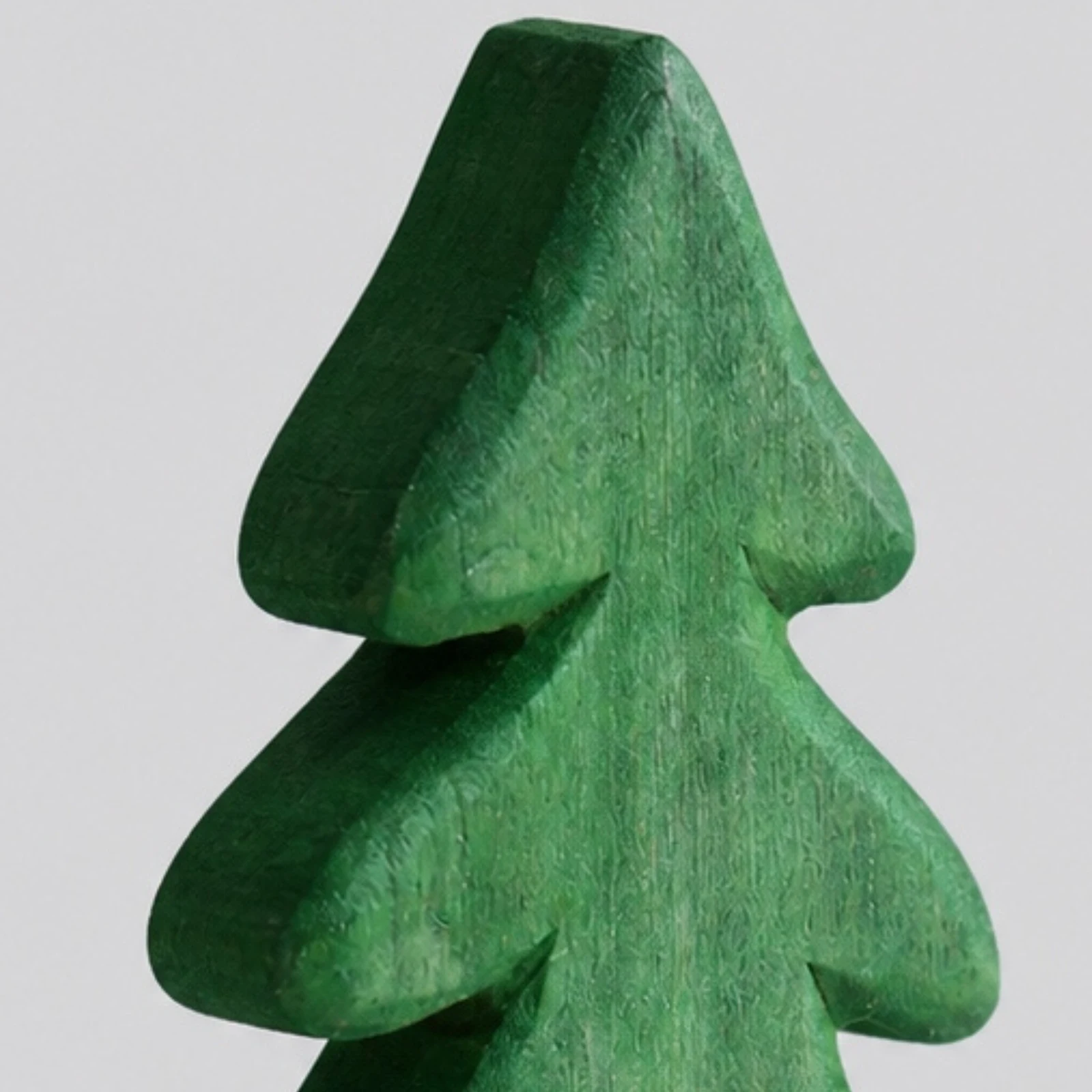 Green painted wood grain detail