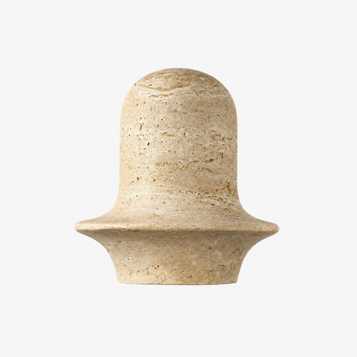 Vintage travertine stone wall sconce front view
