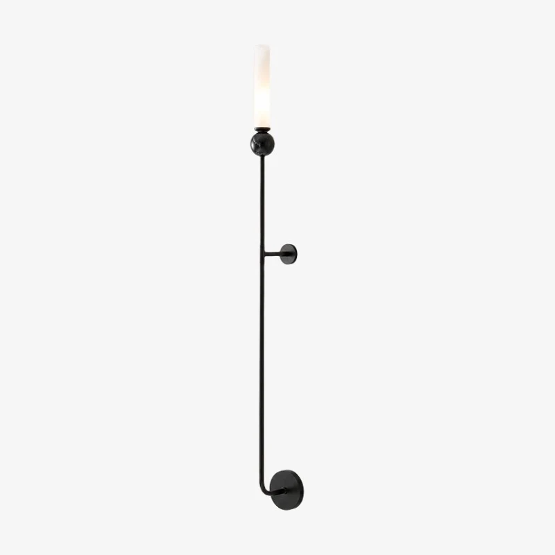 A large black wall sconce