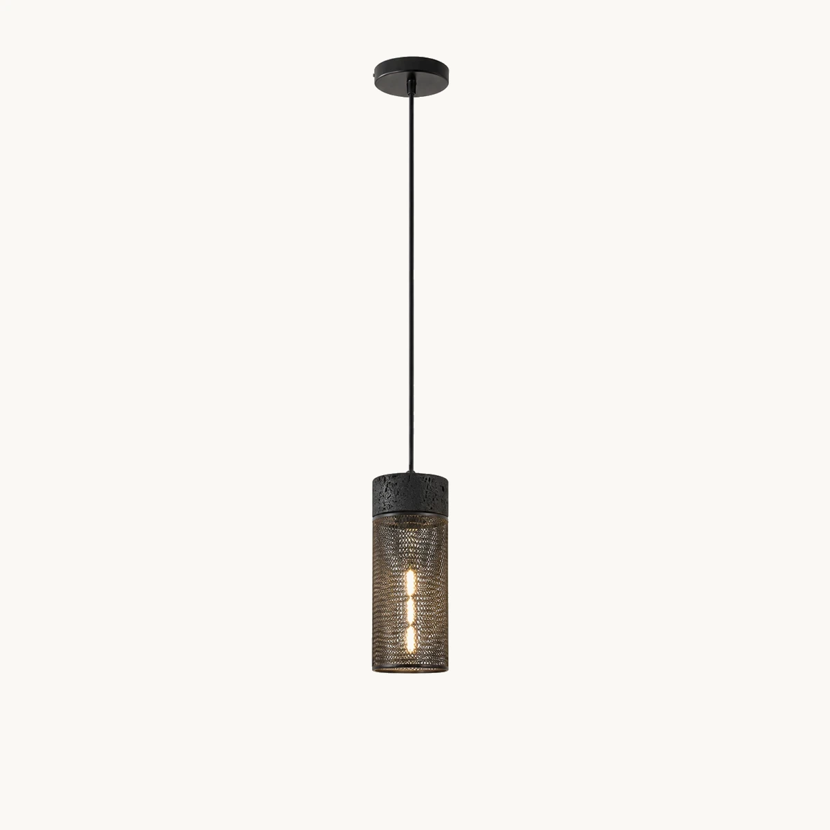 Fixed canopy SKU image for black travertine mesh pendant light