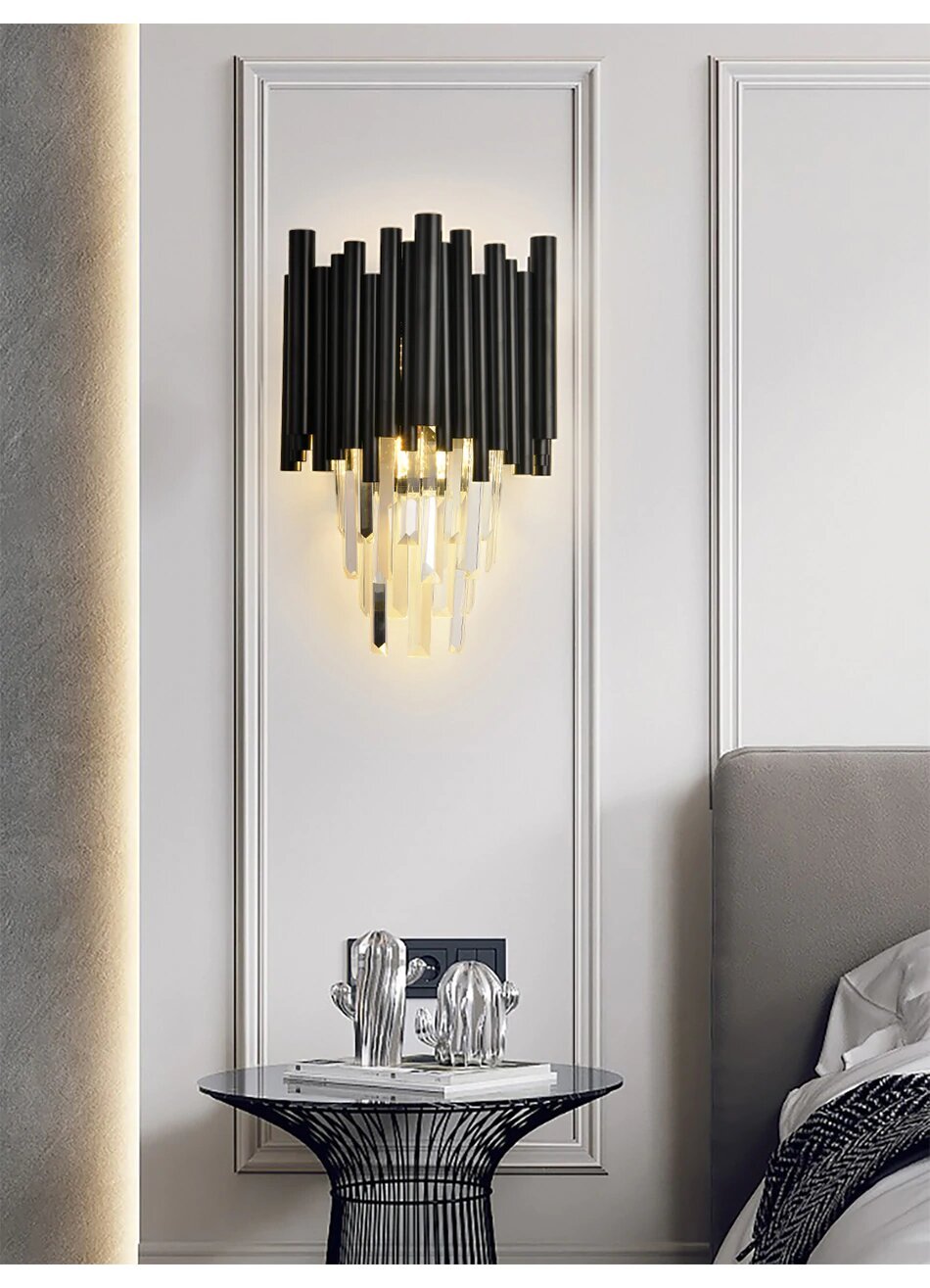 Modern nordic black wall lamp