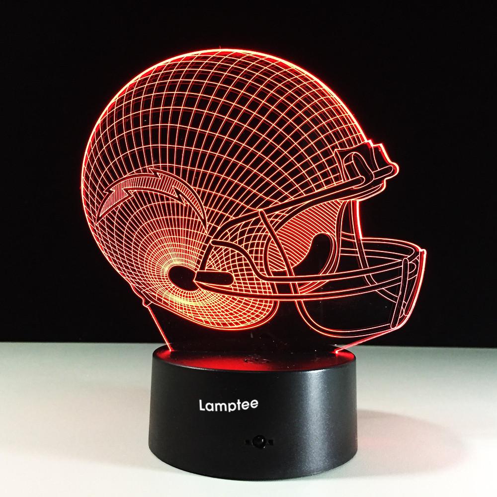 Sport American Football Helmet Sports 3D Illusion Lamp Night Light 3DL046