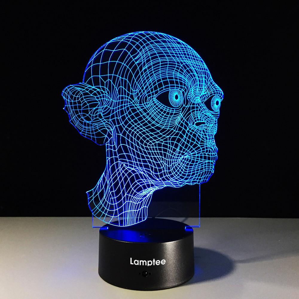 Abstract Strange Abstract Head Shape 3D Illusion Lamp Night Light 3DL388