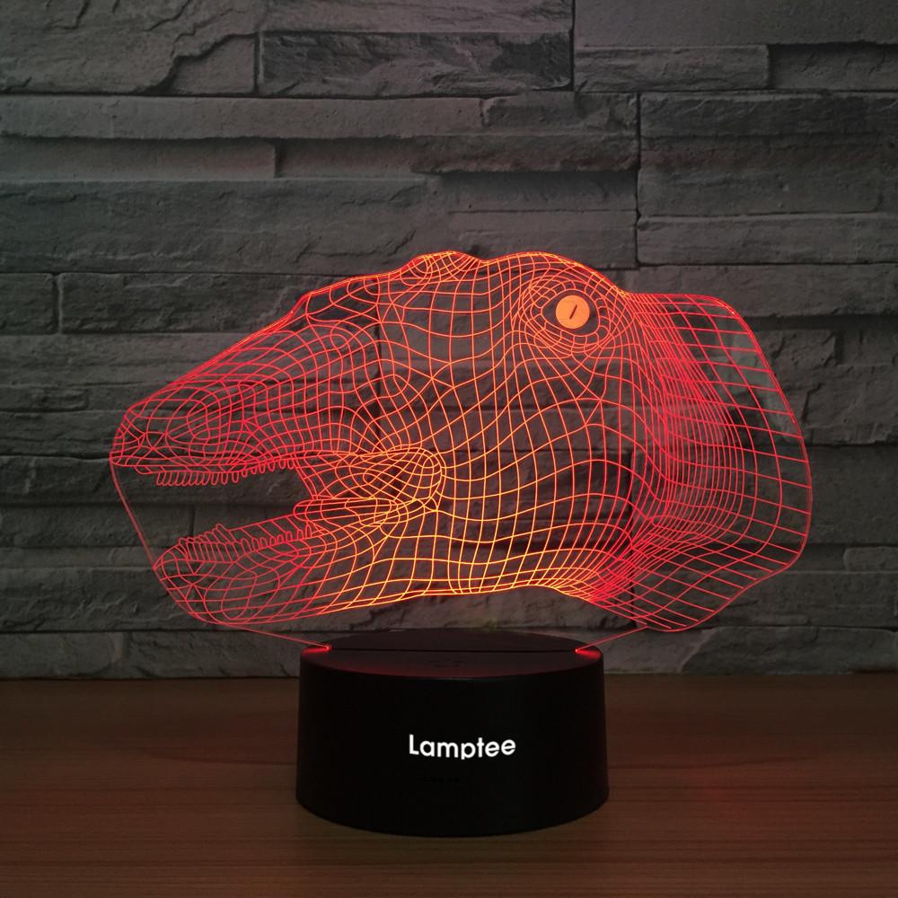 Animal Dinosaur Head 3D Illusion Lamp Night Light 3DL1290