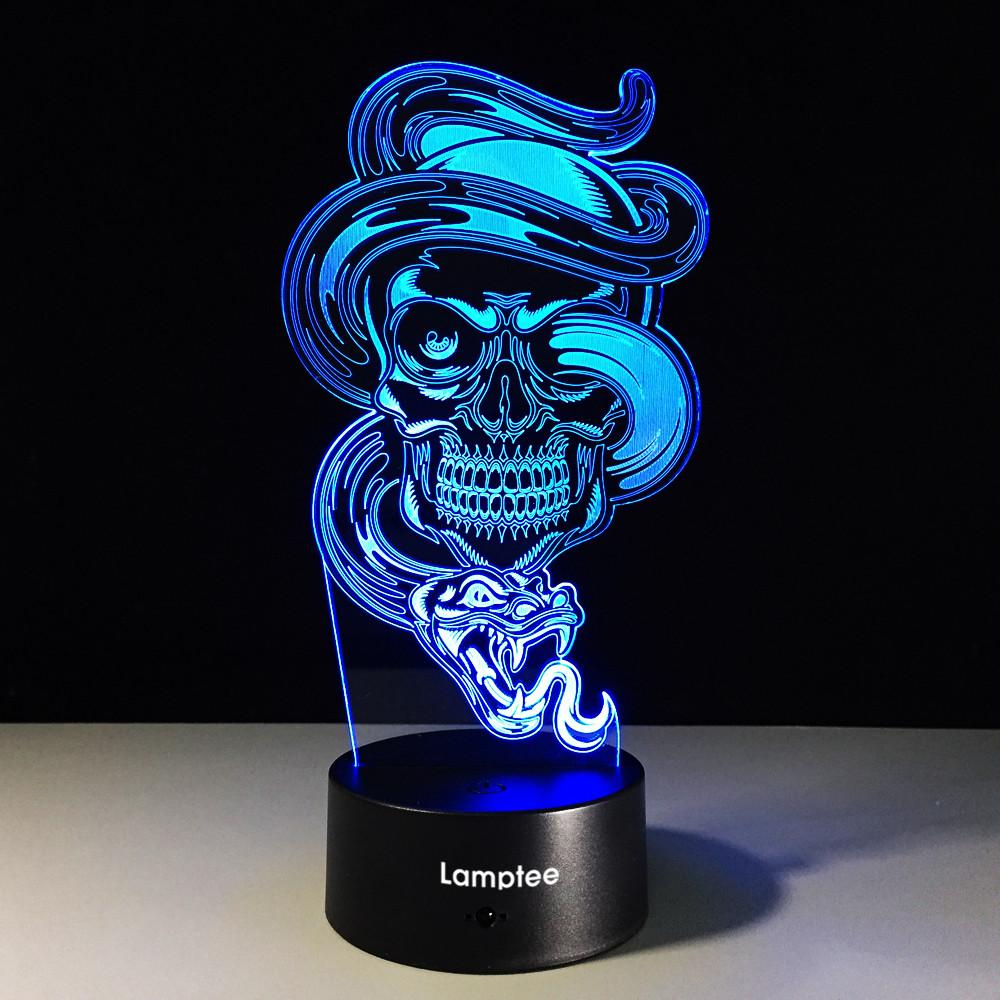 Festival Halloween Ghost Skull 3D Illusion Lamp Night Light 3DL380