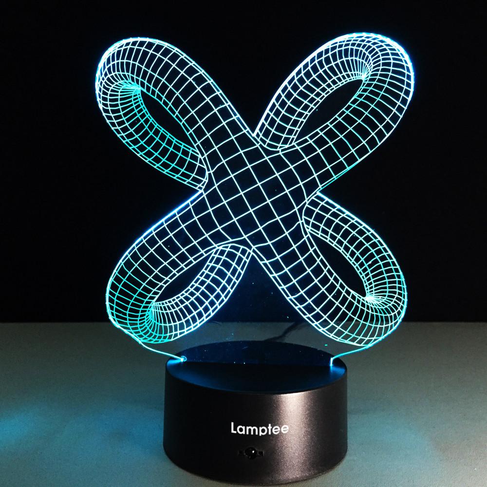 Abstract Knot Shaped 3D Graphic Illusion Night Light Lamp 3DL117