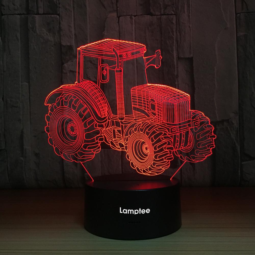 Traffic Dynamic Tractor Car 3D Illusion Lamp Night Light 3DL1294