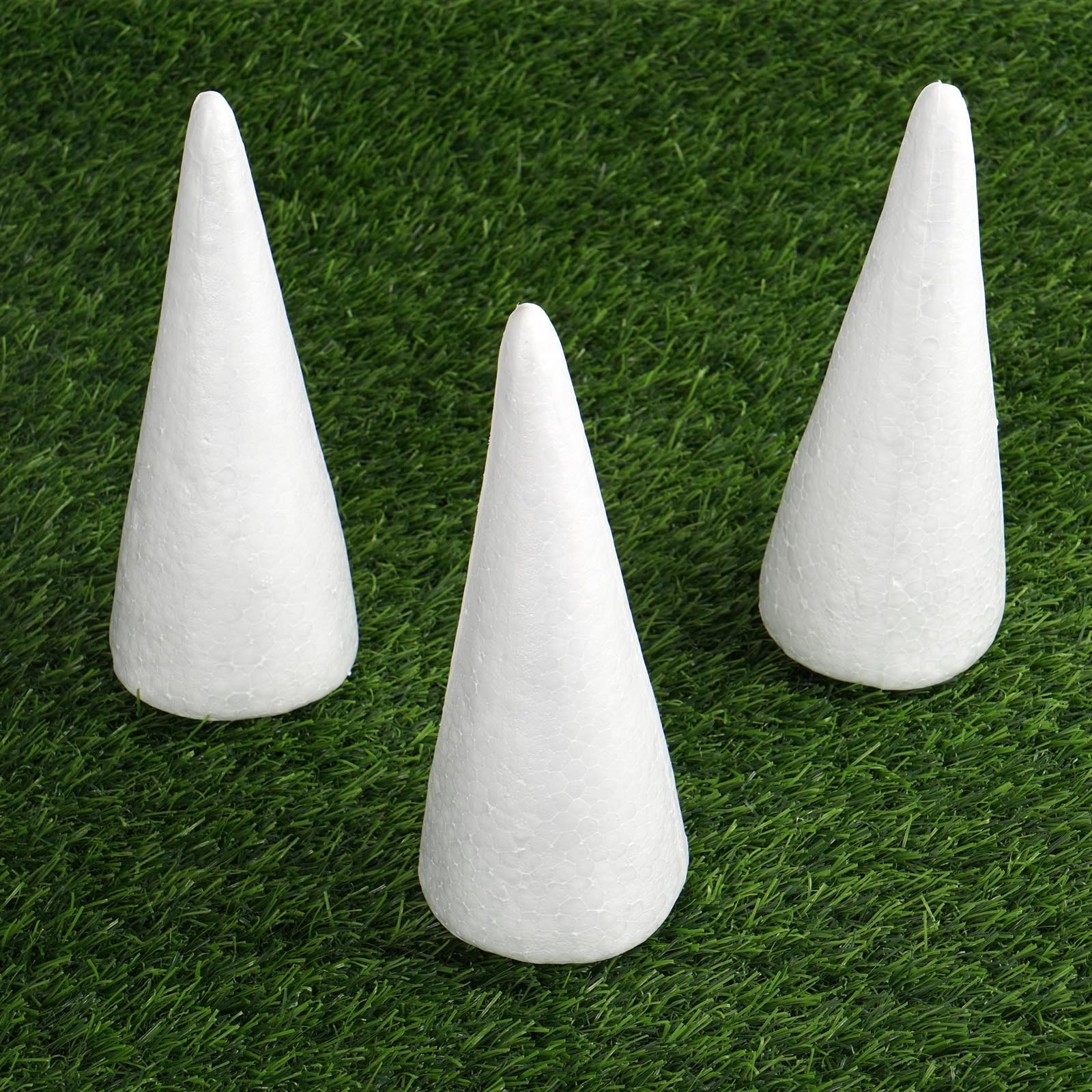 24 Pack | 6" White Styrofoam Cone, Foam Cone For DIY Crafts