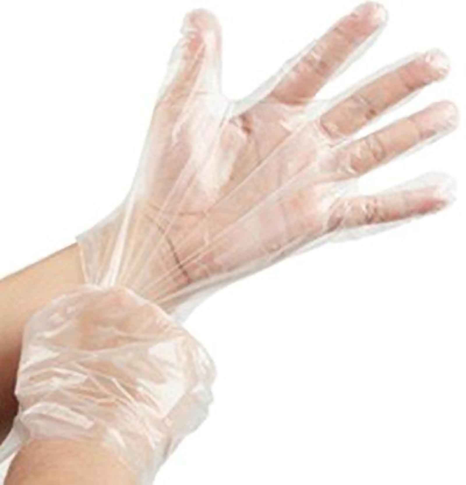 100 Pack | Clear Plastic Disposable Gloves, Powder Free Multipurpose ...