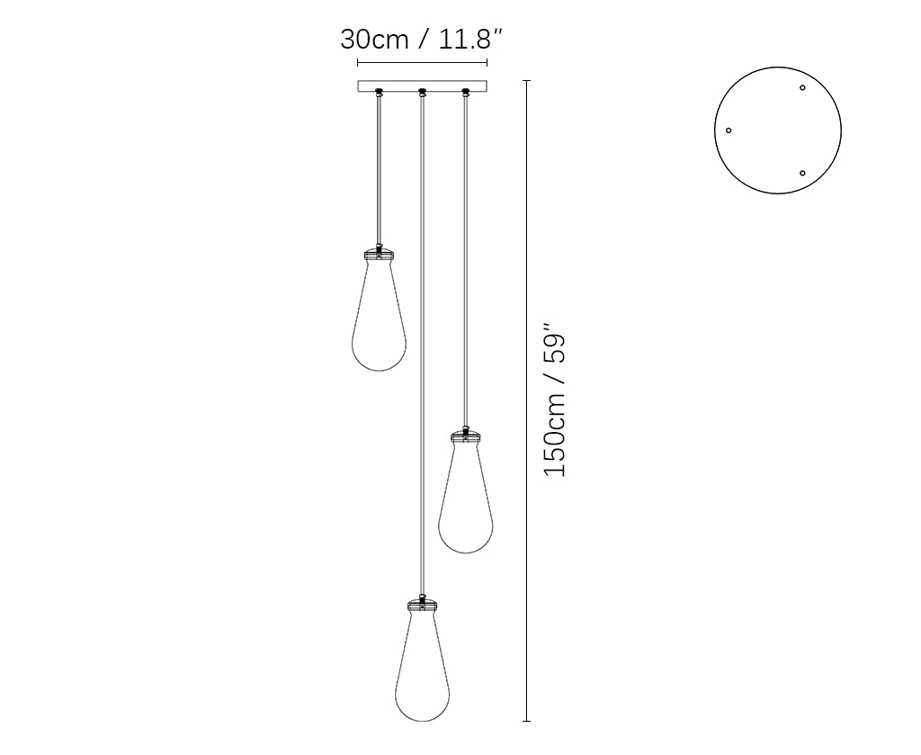 Lineární lustr Raindrop