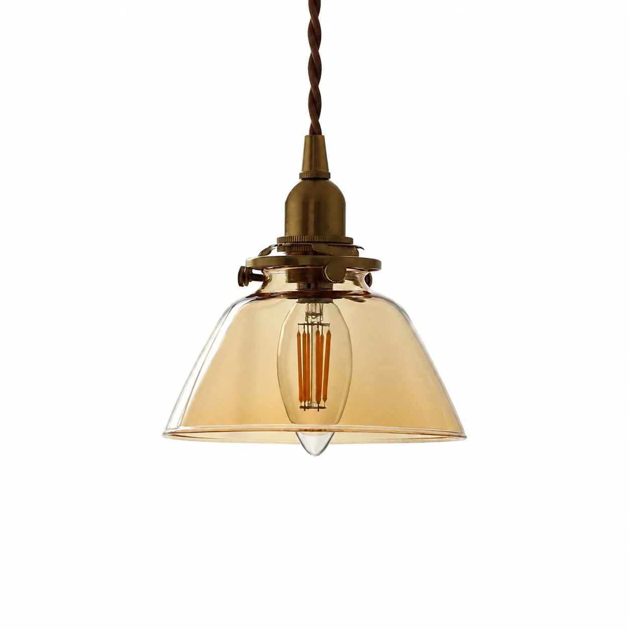 Amber smooth glass pendant lamp