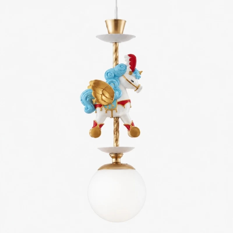 Joker - Lampadario unicorno a 3 luci SKU immagine