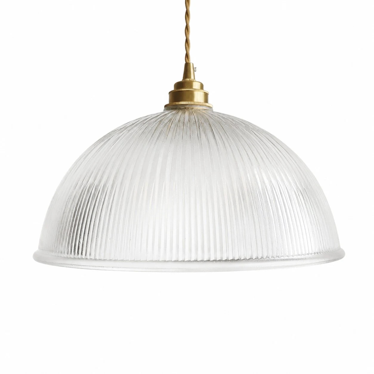 Lampada a sospensione in vetro trasparente a coste (immagine SKU)