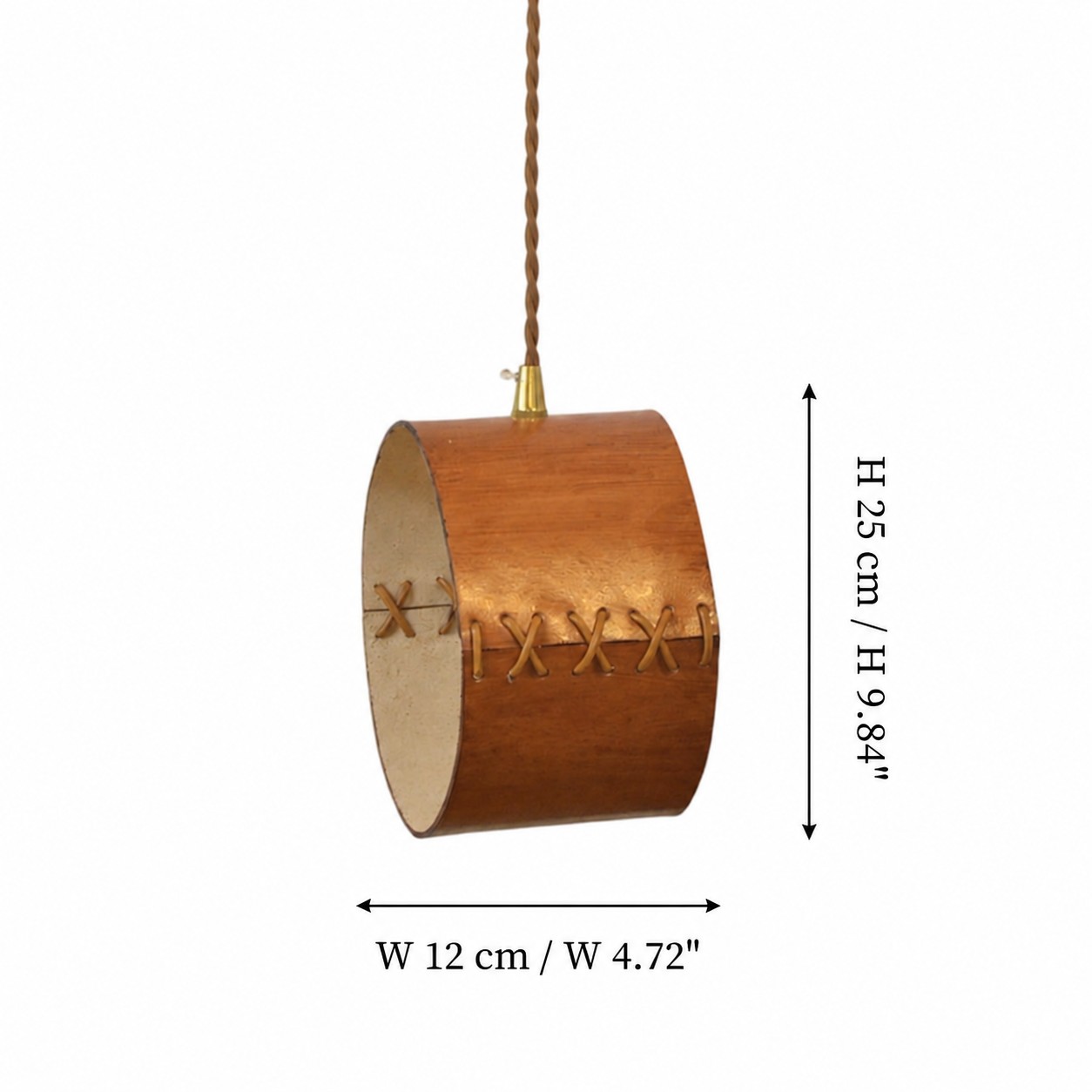 Stort läderhänge, storlek: B 12 cm och H 25 cm