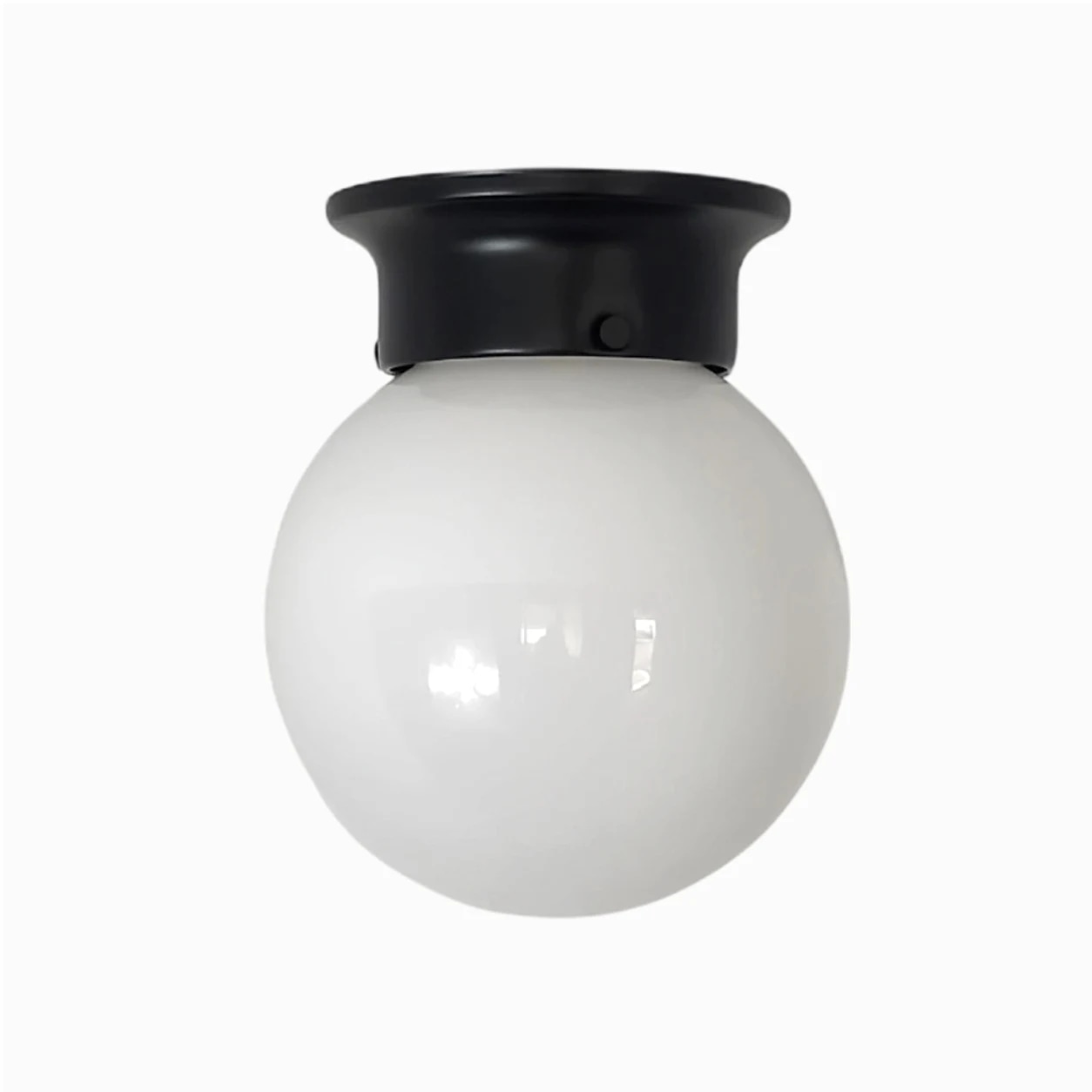 Luminária de teto minimalista Style B em vidro com acabamento preto.