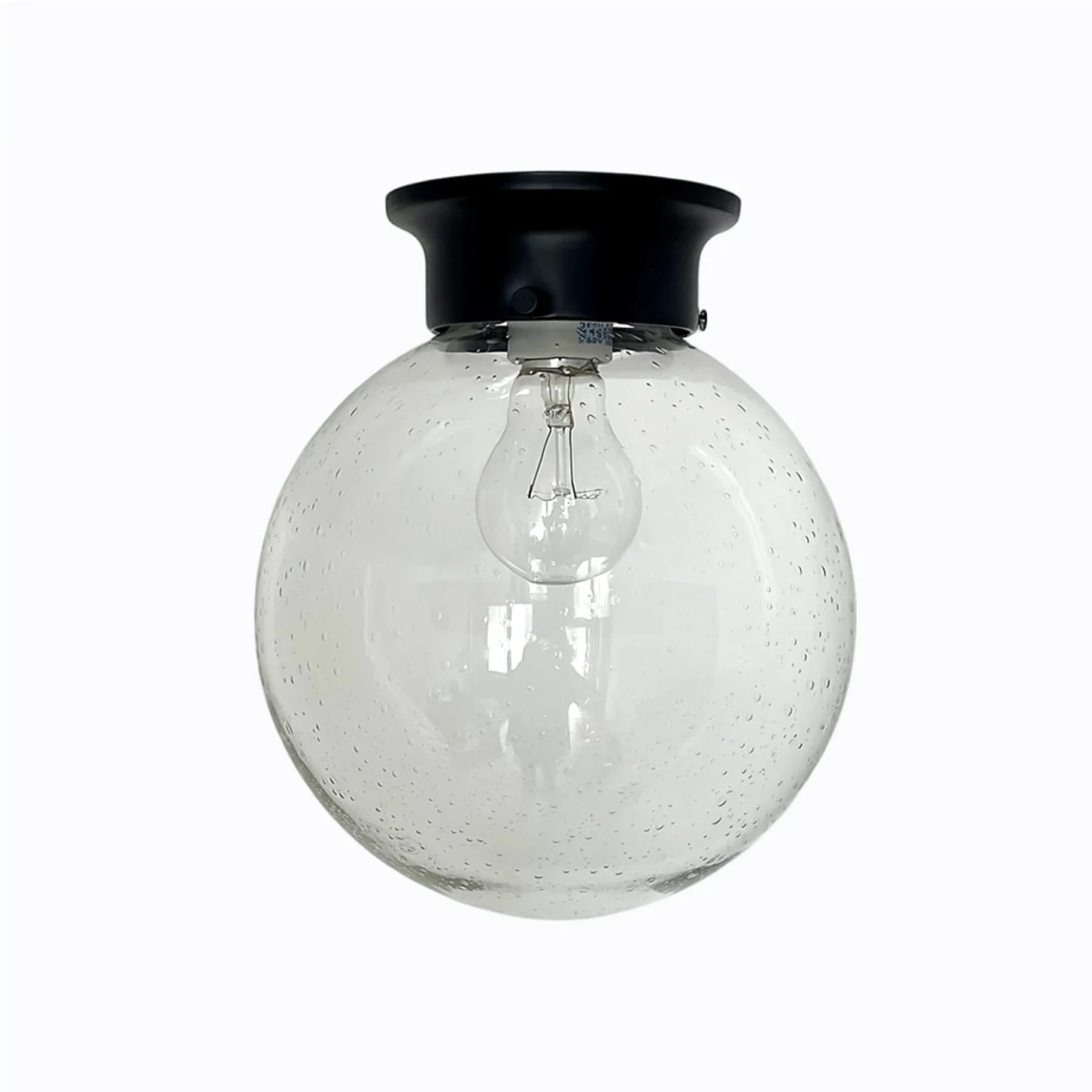 Luminária de teto minimalista estilo I em vidro com acabamento preto