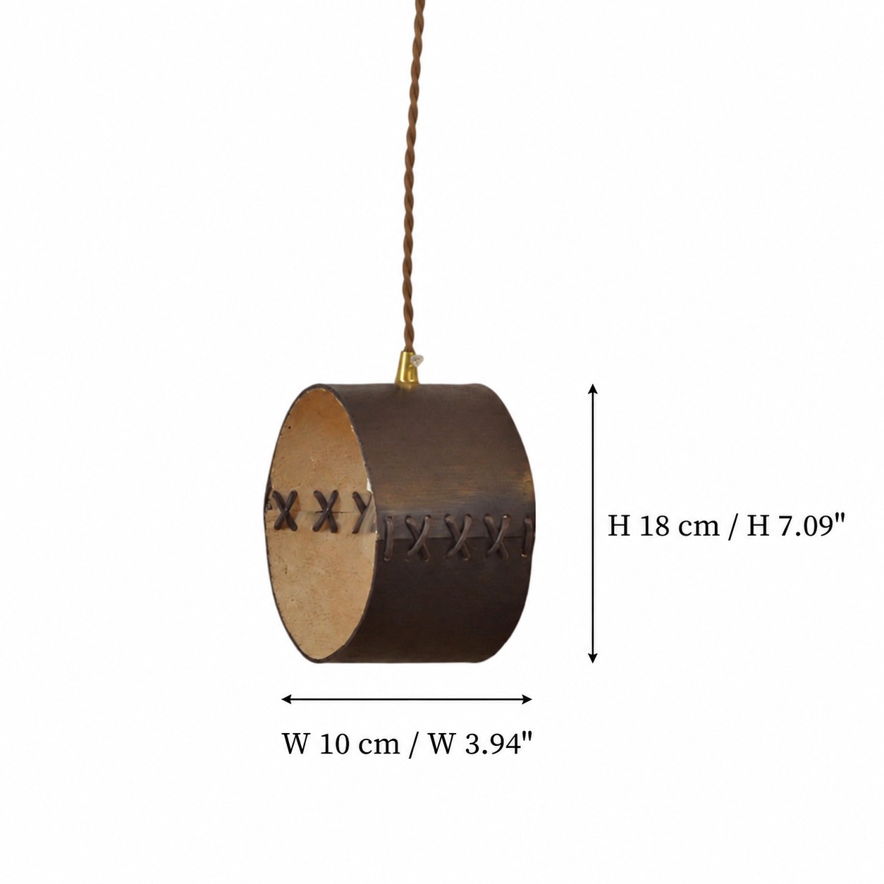 Litet läderhänge, storlek: B 10 cm x H 18 cm