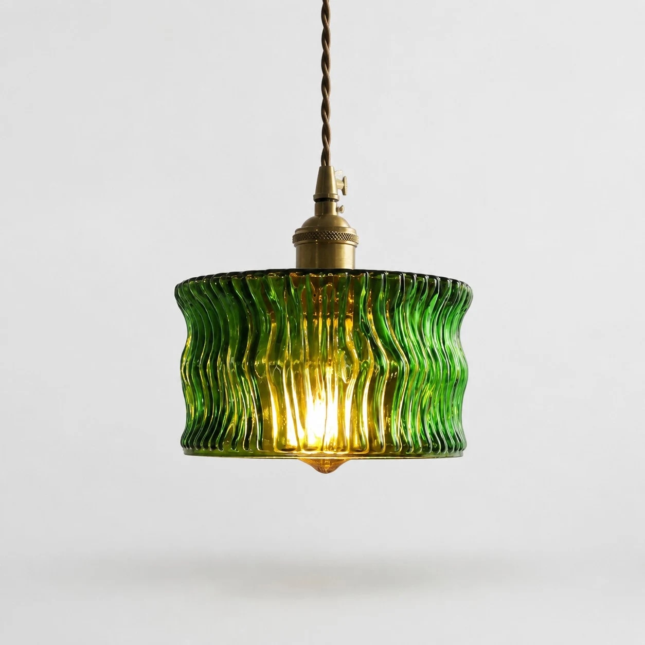 Lampadario a sospensione in vetro verde, variante