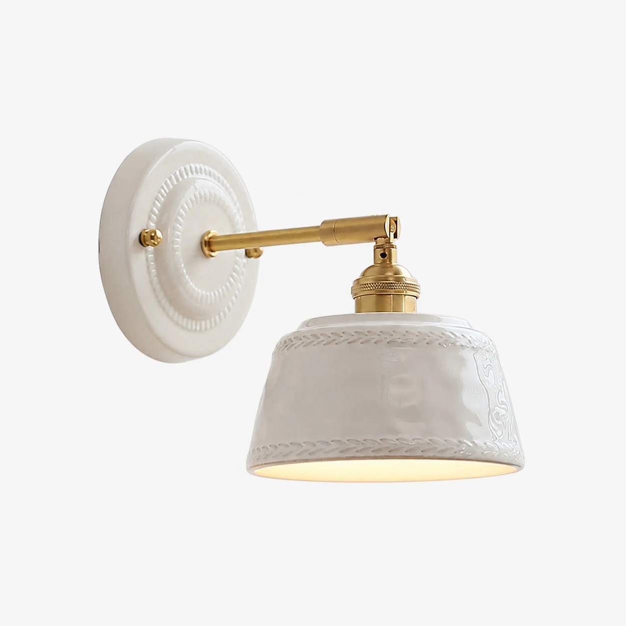 Lampada da parete in ceramica bianca