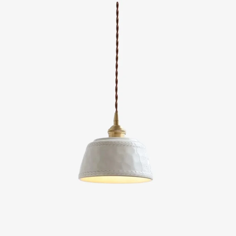 Luminária pendente de cerâmica branca