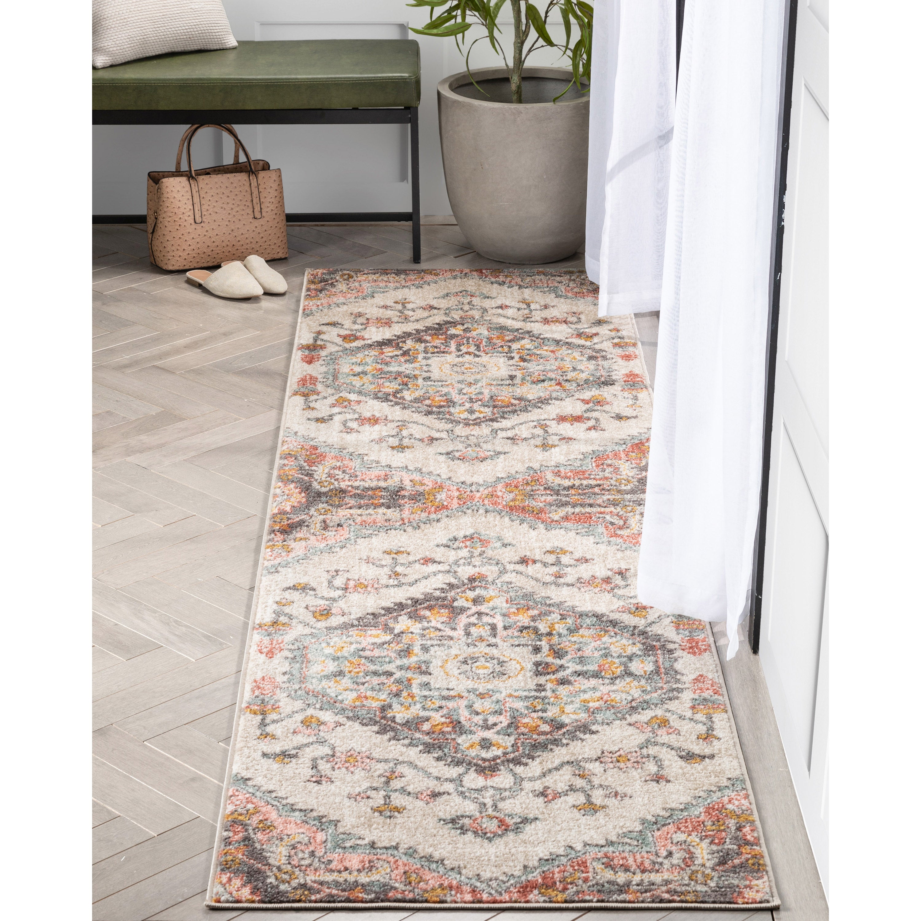 Gwendolyn Blush B&ouml;hmischer orientalischer Medaillon-Teppich