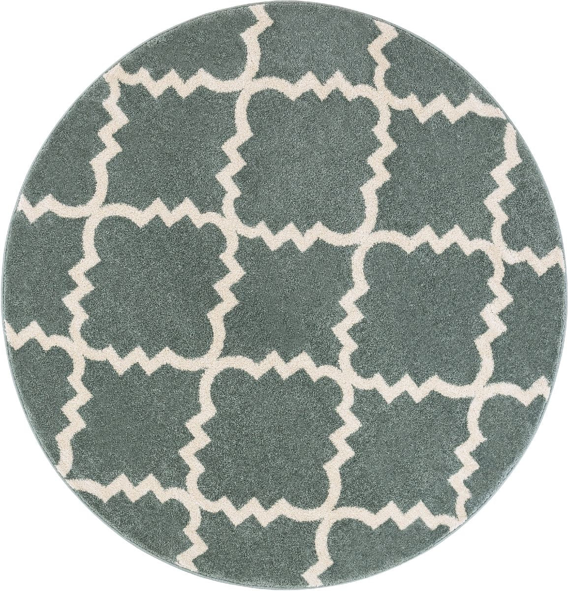 Lulu's Lattice Hellblauer moderner 5'3" runder Teppich