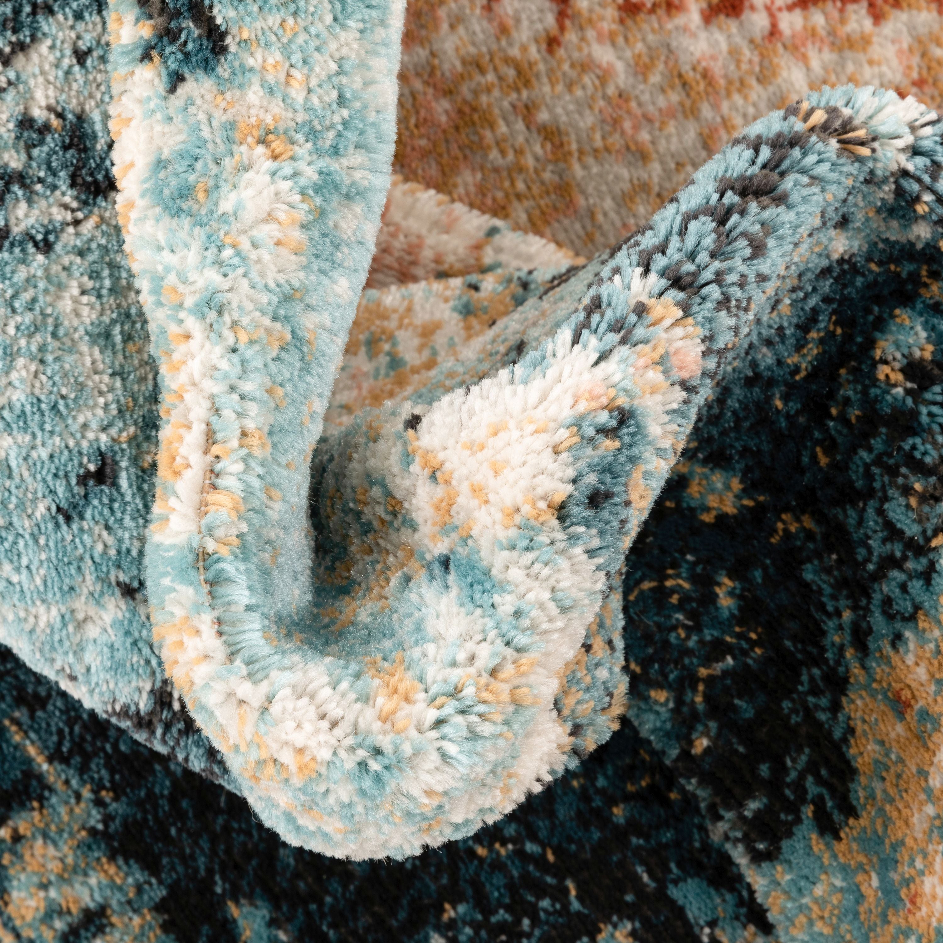 Vento Bohemian Modern Abstract Distressed Multi Teppich