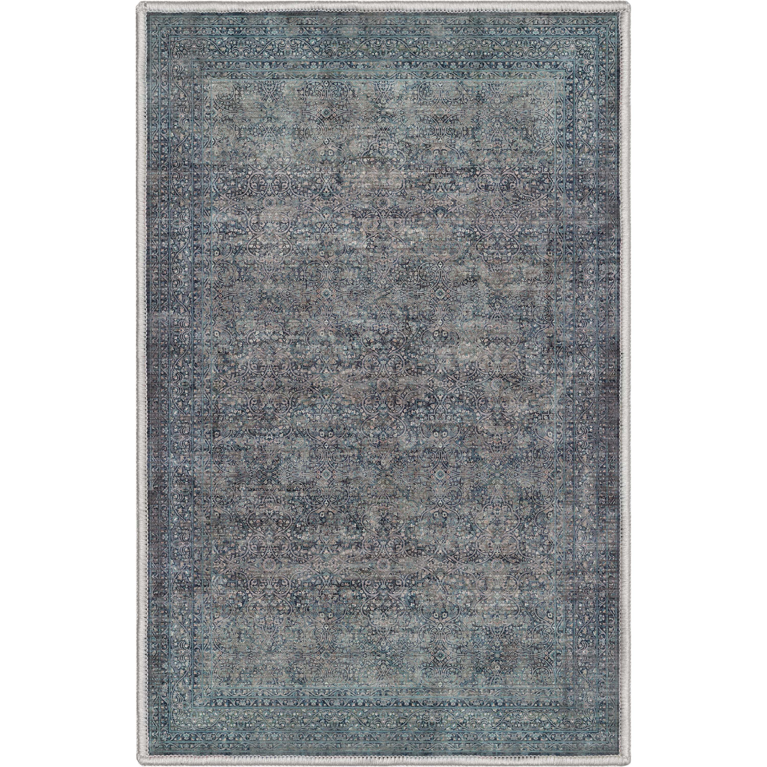 Juliette Vintage persischer orientalischer Flachgewebe-Teppich in Blau