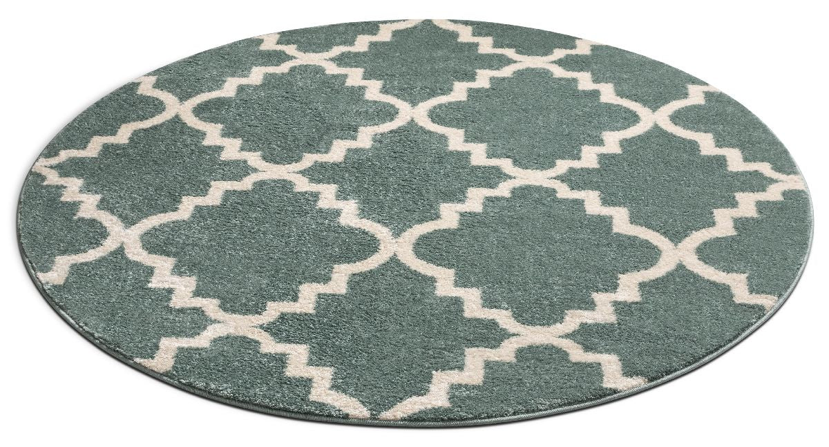 Lulu's Lattice Hellblauer moderner 5'3" runder Teppich