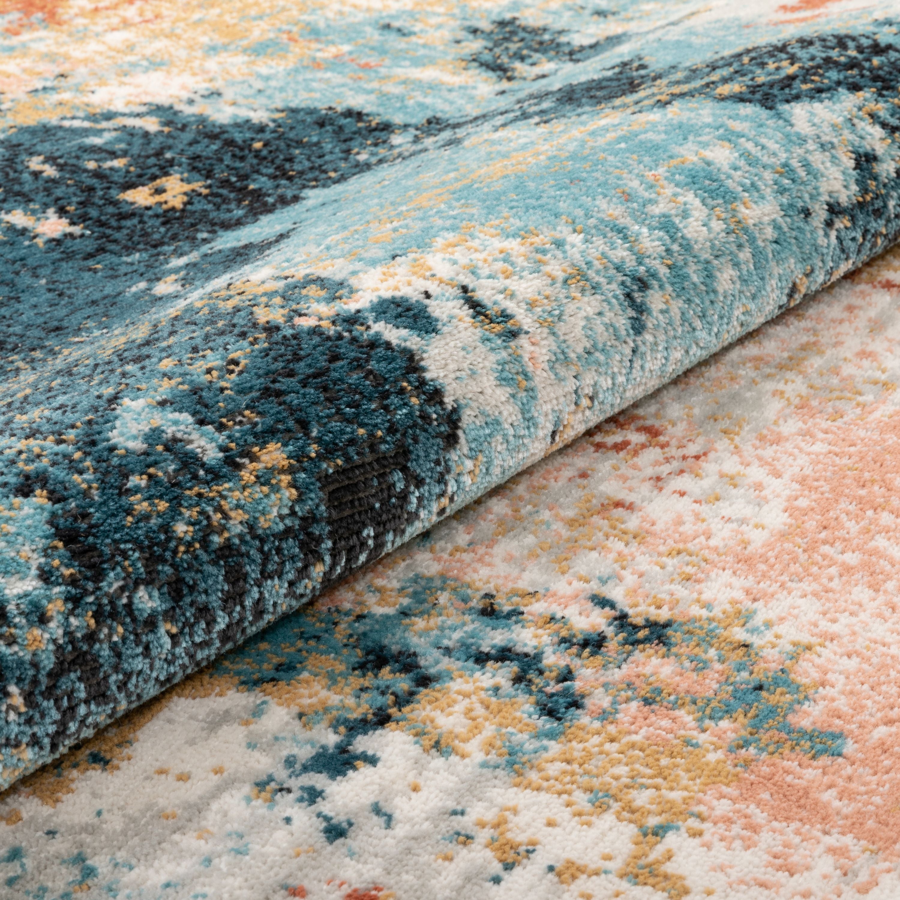 Vento Bohemian Modern Abstract Distressed Multi Teppich