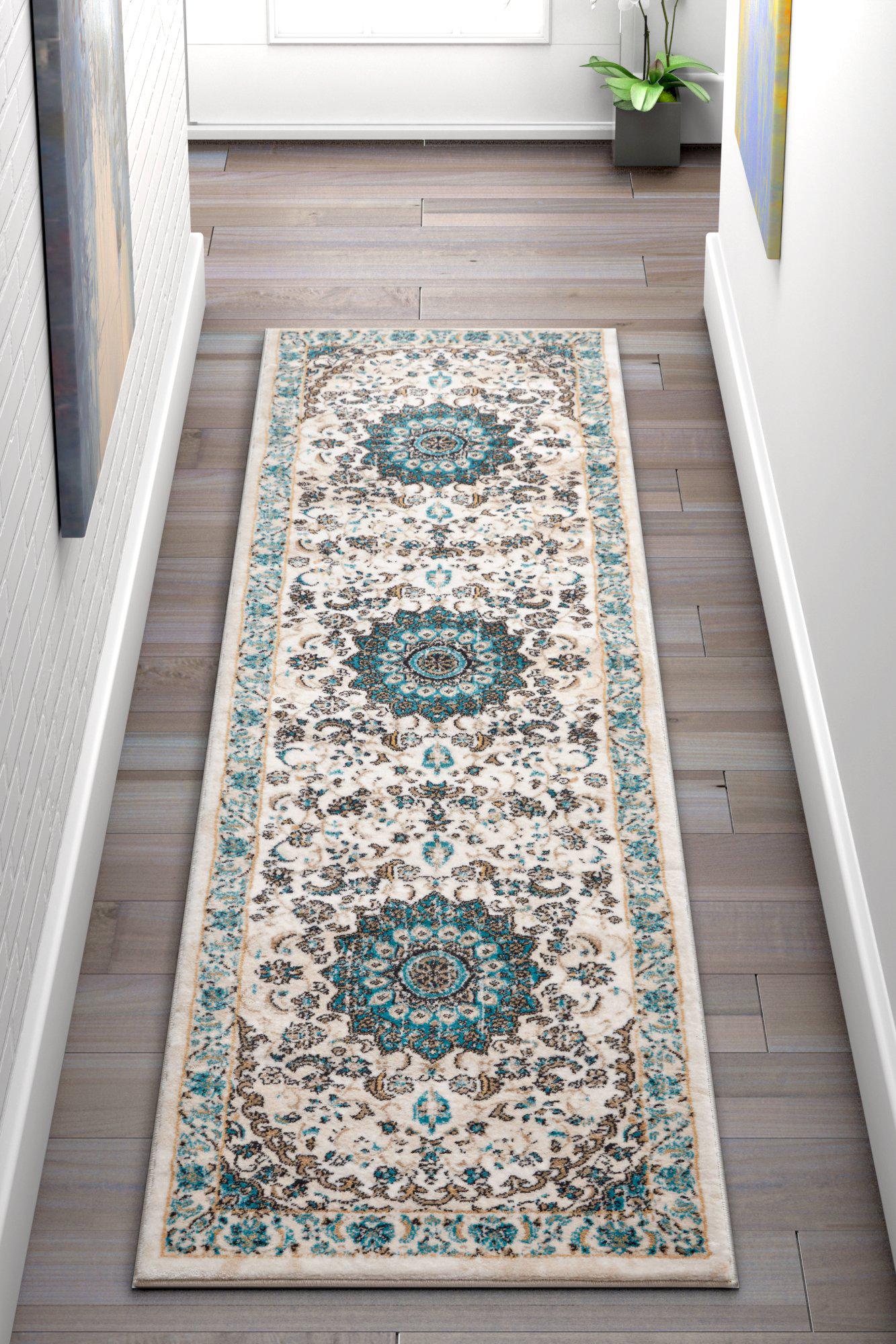 Mahal Beige Vintage-Medaillon-Teppich