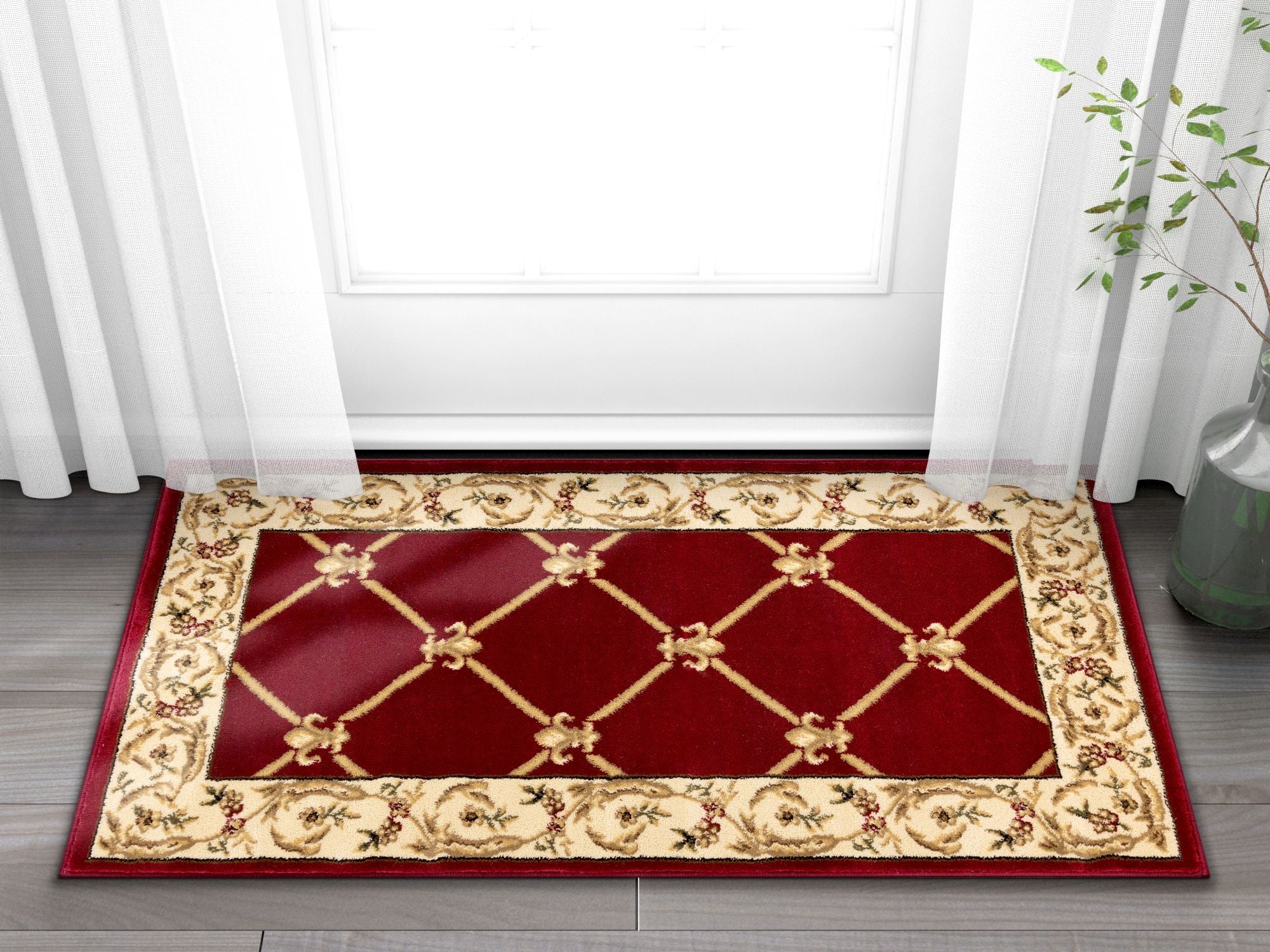 Fleur De Lis Roter formeller Teppich