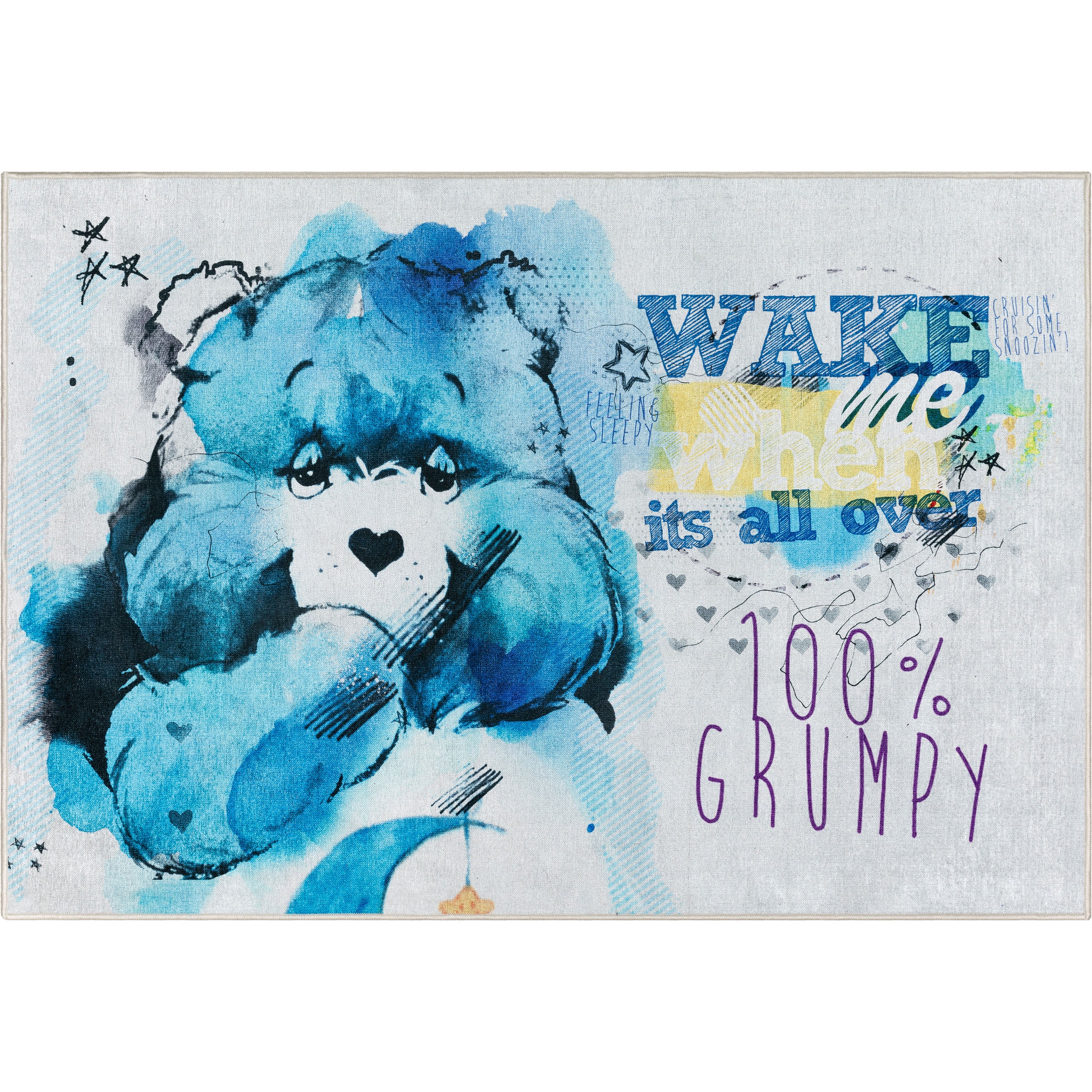 Care Bears Wake Me Up Blauer Teppich
