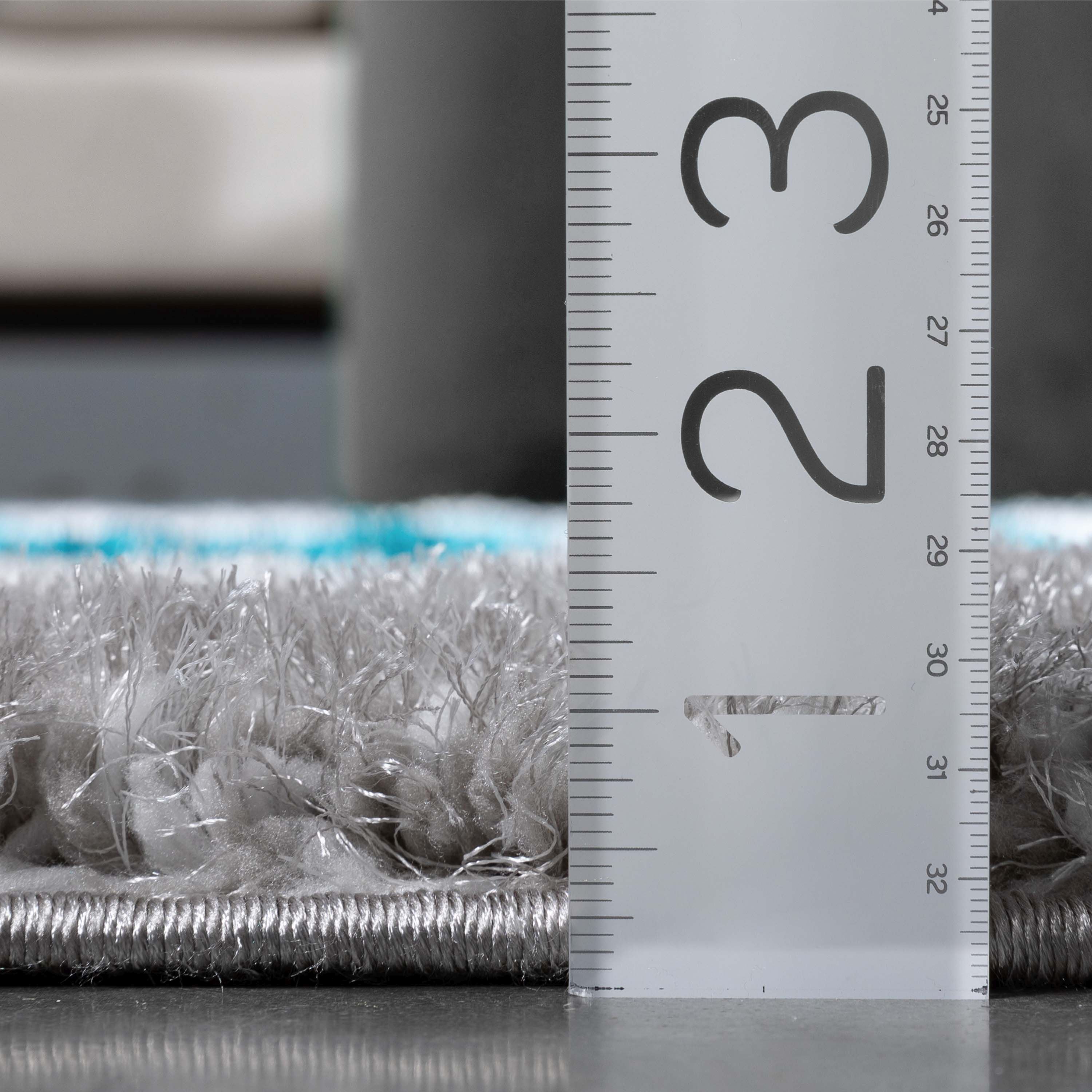Malibu Blauer moderner 3D-strukturierter Shag-Teppich