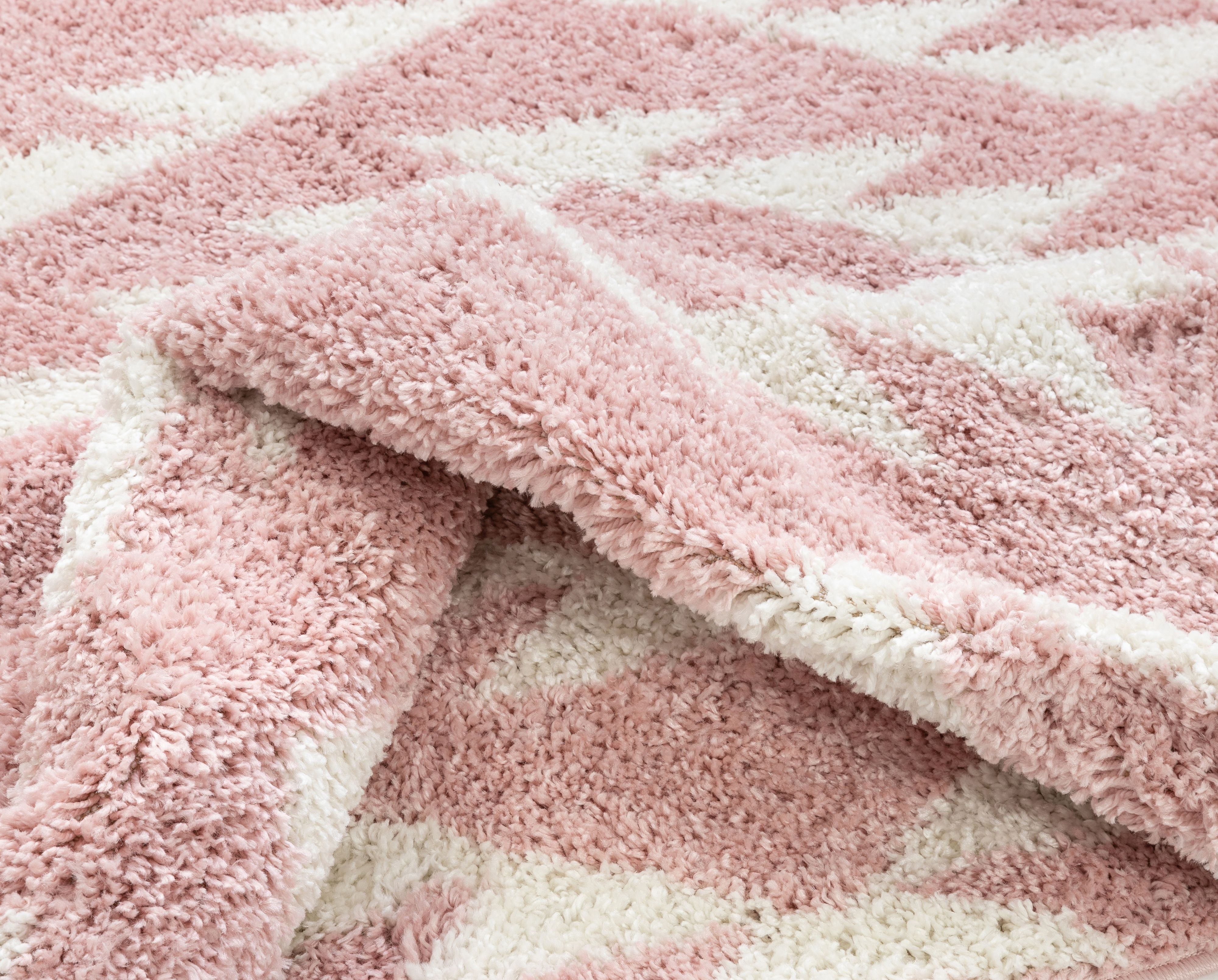 Edona marokkanischer Tribal-Rosa-Shag-Teppich
